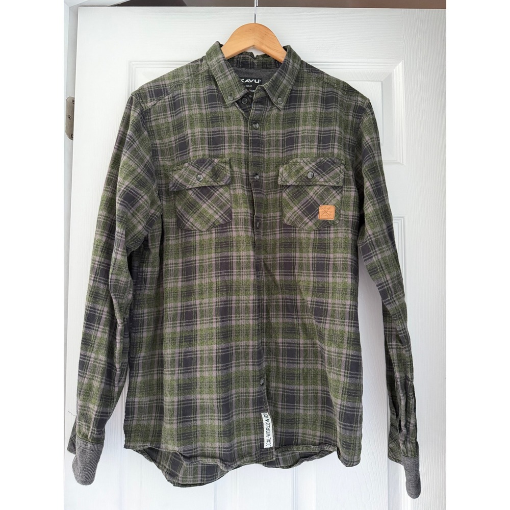 RVCA Hughes Plaid Flannel Shirt Mens Outdoors Hiking